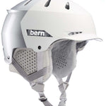 Bern Hendrix MIPS Helmet 2024 - A white helmet with a black logo on the front and a gray strap in the back.