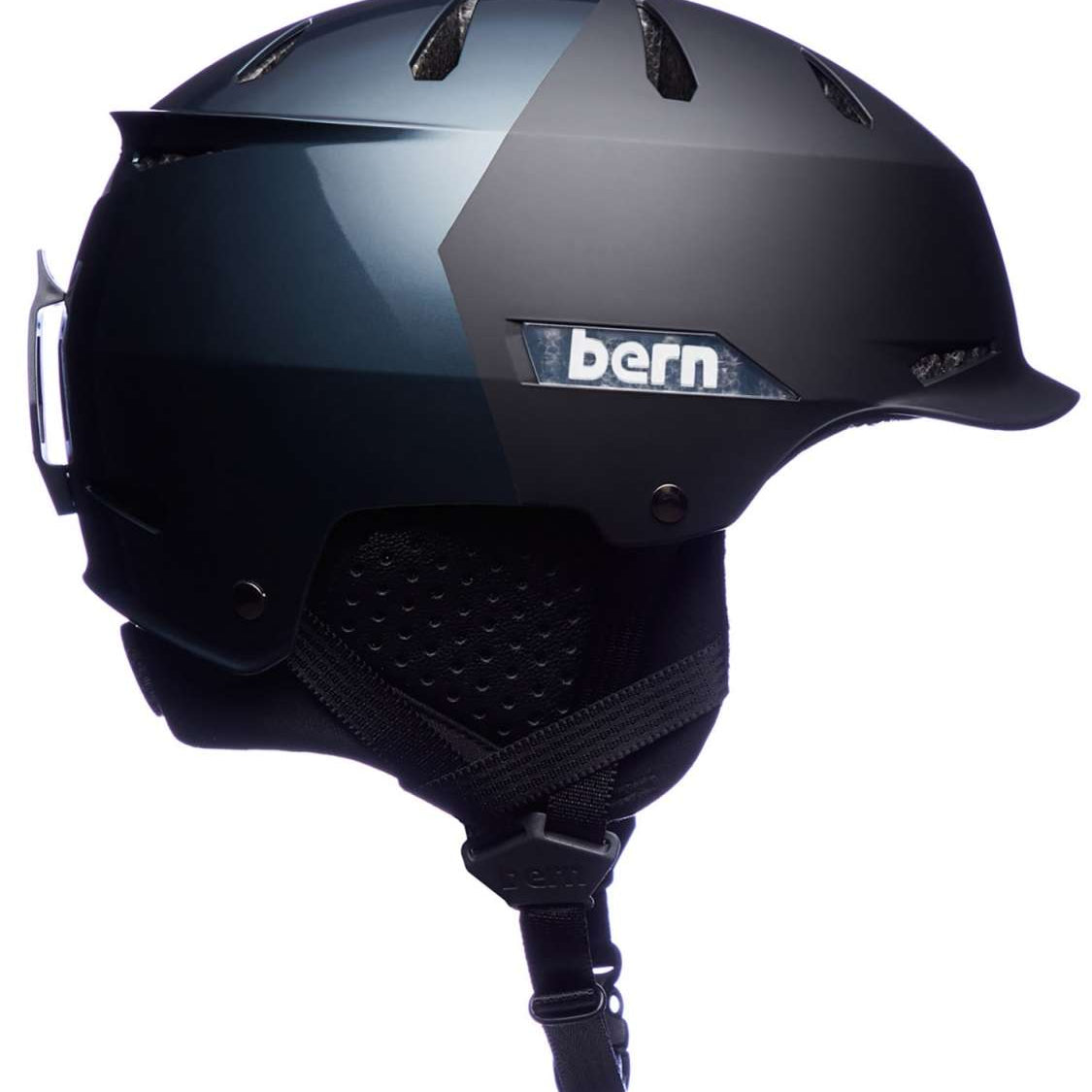 Bern Hendrix MIPS Helmet 2024 - Black helmet with white logo on the side and a black strap in the back.