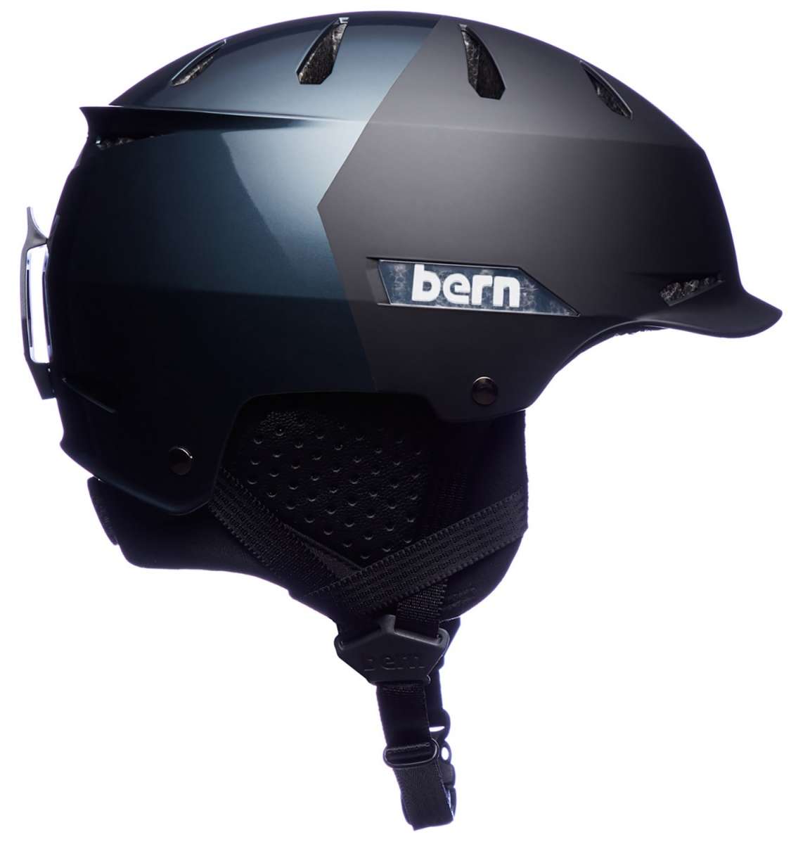 Bern Hendrix MIPS Helmet 2024 - Black helmet with white logo on the side and a black strap in the back.