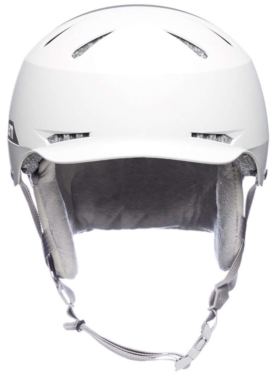 Bern Hendrix MIPS Helmet 2024 - White helmet with a sleek, aerodynamic design and ventilation holes on top.