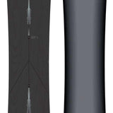 Burton Mystery Juice Wagon Snowboard 2022 - A black snowboard with a white logo featuring a tree and three dots above it.