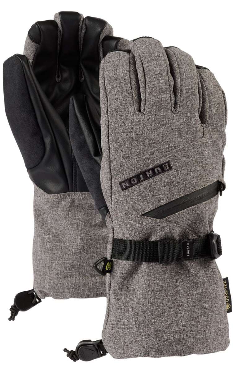 Burton Women's GORE-TEX Gloves - A pair of gloves with a black strap and buckle on the wrist, featuring a textured pattern on the palm side.