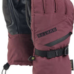 Burton Women's GORE-TEX Gloves - Pair of gloves with black and maroon color scheme, featuring a textured pattern on the palm side.