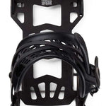 Burton Hitchhiker Splitboard Bindings 2024 - Black bindings with silver screws and a white logo on the high back strap.