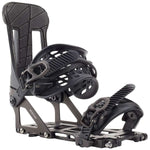 Burton Hitchhiker Splitboard Bindings 2024 - Black bindings with silver screws and bolts on a white background.