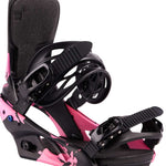 Burton Women's Lexa Snowboard Bindings - Binding with black straps and a pink base plate.