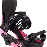 Burton Women's Lexa Snowboard Bindings - Binding with black straps and a pink base plate.