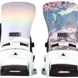 Burton Women's Lexa X EST Snowboard Binding 2023 - A women's snowboard binding with a sleek black base and silver buckles.
