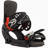 Burton Women's Lexa X EST Snowboard Binding 2023 - Black snowboard binding with silver buckles and red accents.