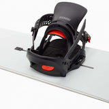 Burton Women's Lexa X EST Snowboard Binding 2023 - A black and red snowboard binding with a distinctive white logo on top of the strap.