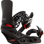 Burton Women's Lexa X Snowboard Binding 2023 - A black snowboard binding with a white logo on the strap and red accents.