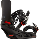 Burton Women's Lexa X Snowboard Binding 2023 - A black snowboard binding with a white logo on the strap and red accents.