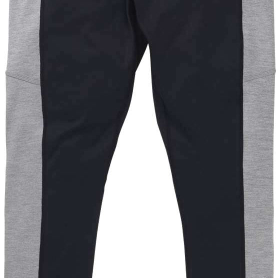 Burton Ladies Midweight X Base Layer Pant 2023 - A pair of black base layer pants with a white logo on the left hip and gray accents along the sides.