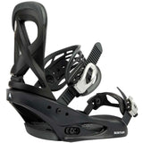 Burton Women's Scribe Snowboard Binding - A black snowboard binding with a white logo on the strap and silver buckles.