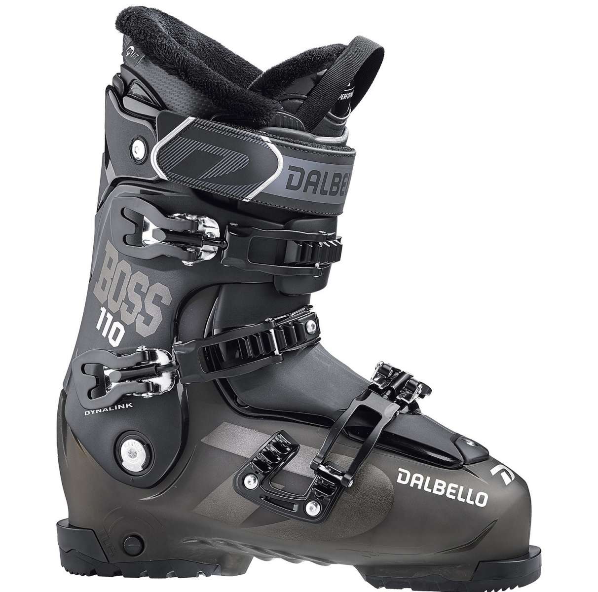 Dalbello Boss 110 Ski Boots 2022-2023 - Black ski boots with silver buckles and straps.