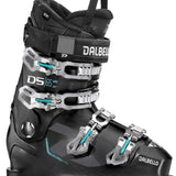 Dalbello Ladies DS MX 65 Boots 2021-2022 - Black ski boot with silver buckles and teal accents.
