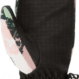 DC Women's AW Franchise Mittens 2024 - Black mittens with a pink and green abstract pattern on the back of the hand.