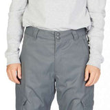 DC Banshee Insulated Pant 2023 - A pair of gray snowboard pants with a black logo on the left thigh and a zippered pocket on the right hip.