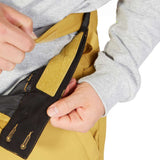 DC Banshee Insulated Pant - Black insulated snowboard pants with yellow accents on the side and a black zipper.