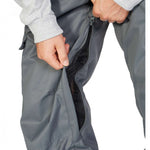 DC Banshee Insulated Pant 2023 - A pair of gray snow pants with a black zipper on the left leg.