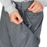 DC Banshee Insulated Pant 2023 - A pair of gray snowboard pants with a zippered fly and two front pockets.