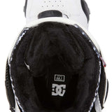 DC Women's Phase Pro BOA Step On Snowboard Boots 2024 - Black snowboard boots with a white logo on top of the tongue and a black strap with silver buckle.