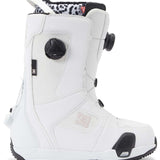 DC Women's Phase Pro BOA Step On Snowboard Boots 2024 - White snowboard boots with black laces and a black BOA dial on the side.