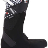 DC Women's Phase Pro BOA Step On Snowboard Boots 2024 - Black snowboard boots with a leopard print lining and white laces.