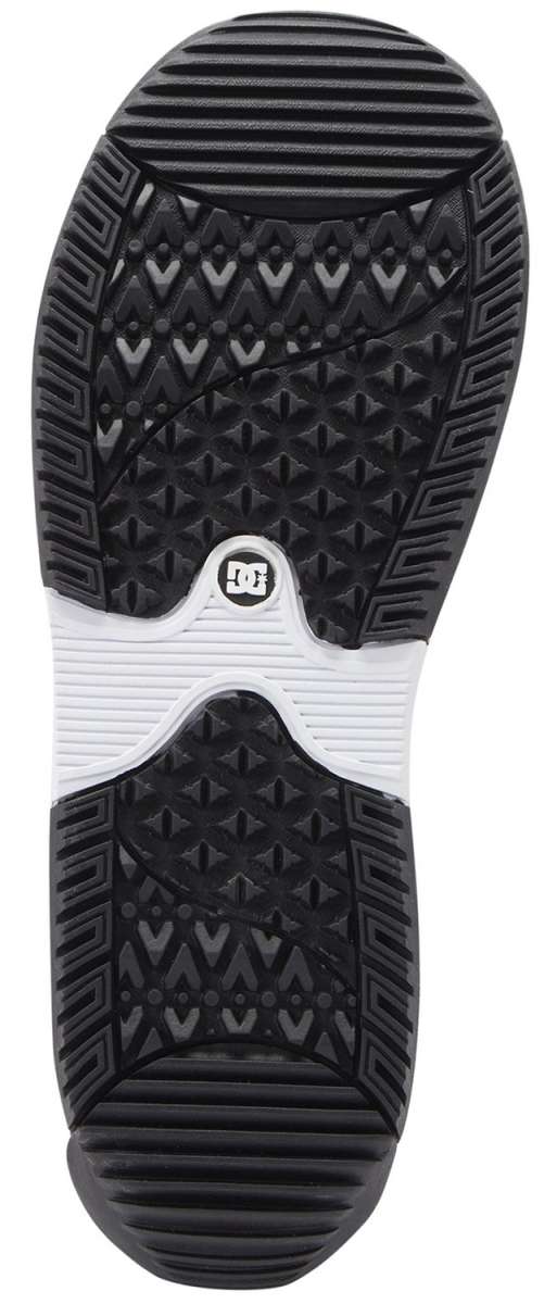 DC Women's Phase Pro BOA Step On Snowboard Boots 2024 - Black snowboard boots with a textured rubber outsole and white laces.