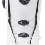 DC Women's Phase Pro BOA Step On Snowboard Boots 2024 - White snowboard boots with black laces and a round black BOA dial on the side.
