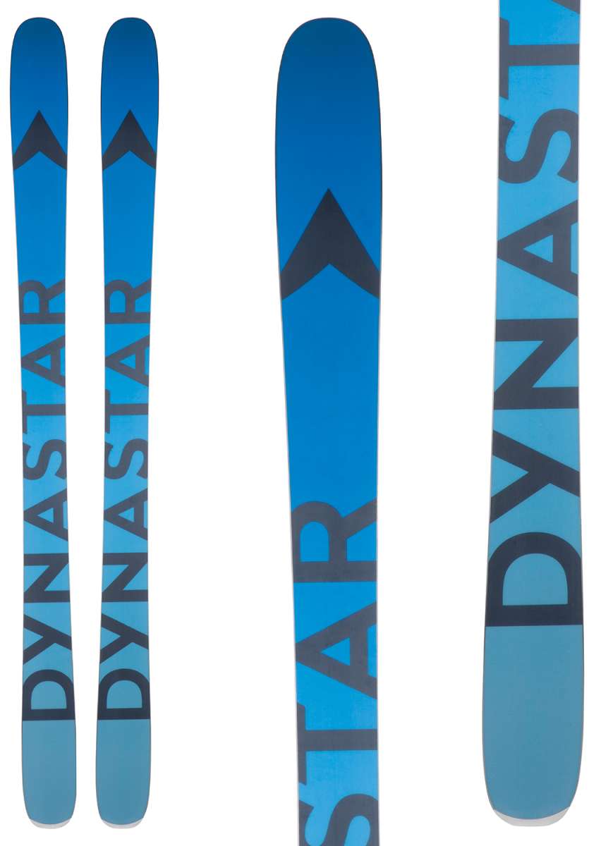 Dynastar M-Free 99 Skis 2024 - A pair of blue skis with a black arrow logo on top.
