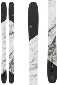 Dynastar M-Free 99 Skis 2024 - White skis with black marbled pattern and gold logo on top.
