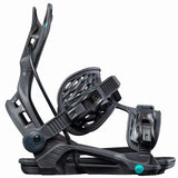 Flow Women's Mayon Snowboard Bindings 2022 - Black bindings with teal logo on top strap and black buckles.