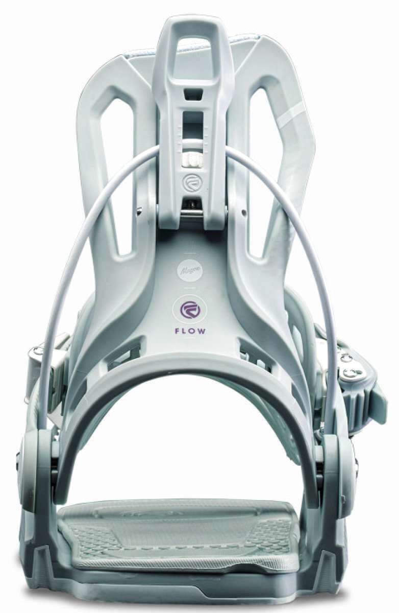 Flow Women's Mayon Snowboard Bindings - 2022 model bindings with a sleek, modern design and a predominantly black color scheme.