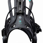 Flow Women's Mayon Snowboard Bindings 2022 - Black bindings with teal accents and a black strap.