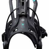 Flow Women's Mayon Snowboard Bindings 2022 - Black bindings with teal accents and a black strap.