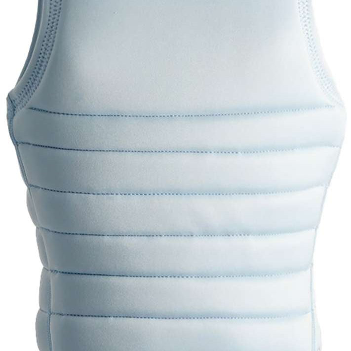 Follow Women's Primary Impact Vest 2023 - A light blue vest with a textured pattern on the front and back, featuring a round neckline and armholes.