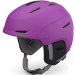 Giro Junior's Neo MIPS Helmet 2023 - A purple helmet with a black visor and gray straps.