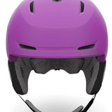Giro Junior's Neo MIPS Helmet 2023 - A purple helmet with a black chin strap and white logo on the front.