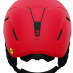 Giro Junior's Neo MIPS Helmet 2023 - A red helmet with a black chin strap and white logo on the side.