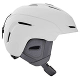 Giro Junior's Neo MIPS Helmet 2023 - A white helmet with a black strap and a gray logo on the side.
