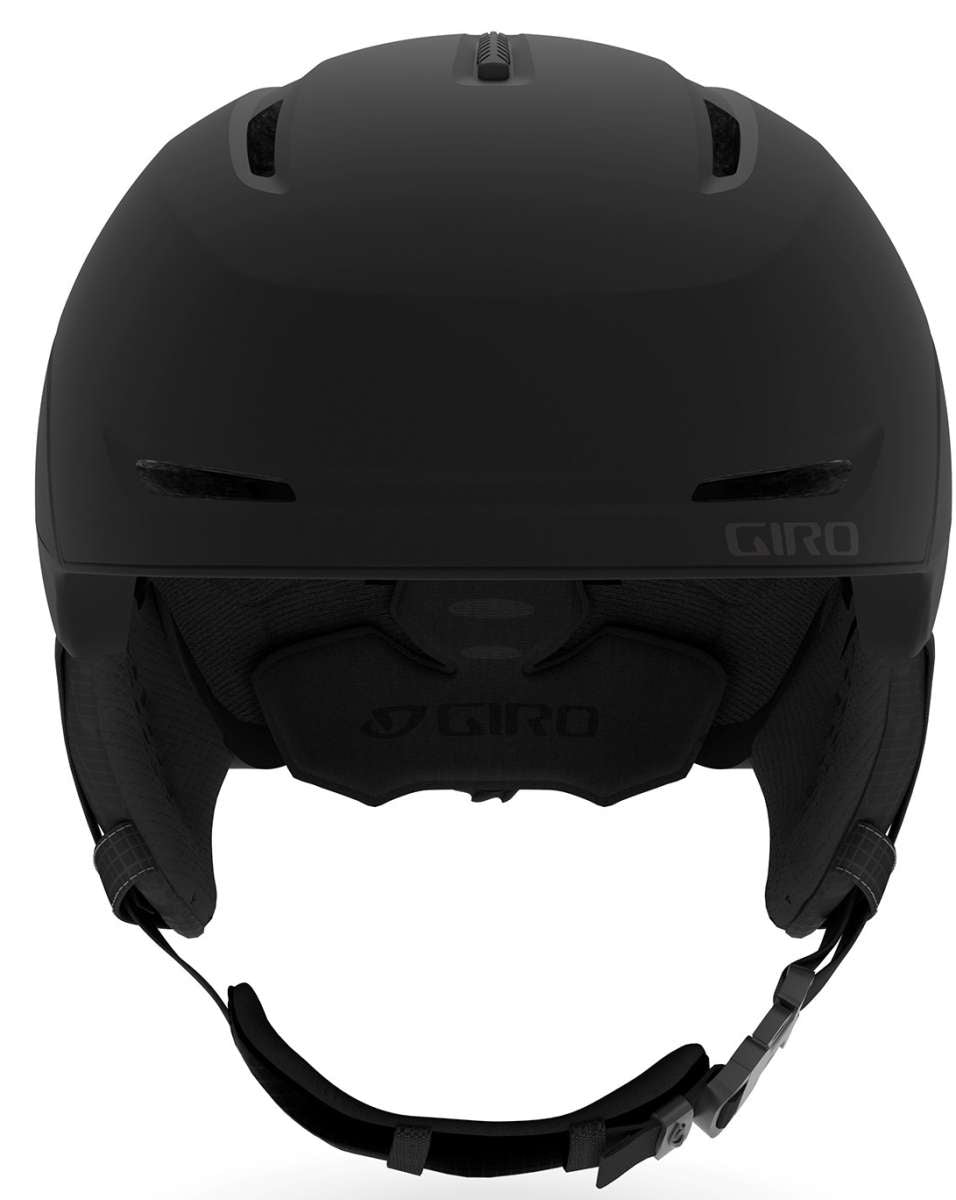 Giro Junior's Neo MIPS Helmet 2023 - A matte black helmet with a sleek, aerodynamic design and a prominent "GIRO" logo on the front.