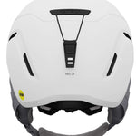 Giro Junior's Neo MIPS Helmet 2023 - A white helmet with a black strap and buckle on top, featuring a gray logo on the side.