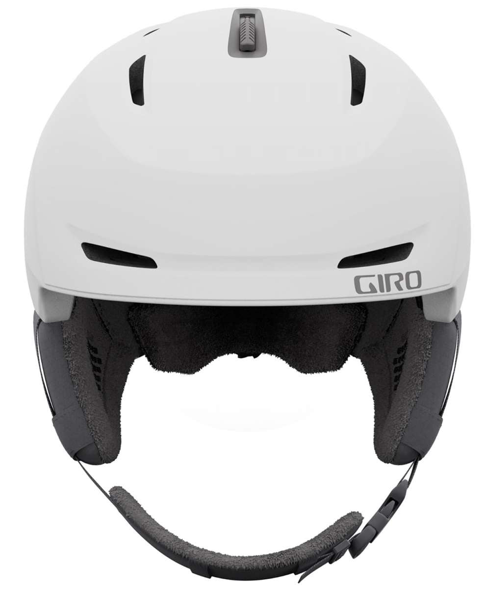 Giro Junior's Neo MIPS Helmet 2023 - A white helmet with a gray logo on the front and black straps.