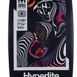 Hyperlite Trever Maur Blueprint Wakeboard 2022 - A black wakeboard with a white and purple abstract design on top.