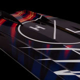 Hyperlite Junior's Eden 2.0 Wakeboard 2022 - A black wakeboard with a white logo and red, blue, and yellow accents.