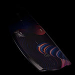Hyperlite Junior's Eden 2.0 Wakeboard 2022 - A black wakeboard with a white logo and red, blue, and yellow accents.