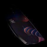 Hyperlite Junior's Eden 2.0 Wakeboard 2022 - A black wakeboard with a white logo and red, blue, and yellow accents.