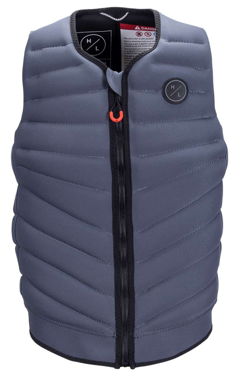 Hyperlite Relapse Competition Vest LTD 2022 - A gray vest with a black zipper and white stitching.