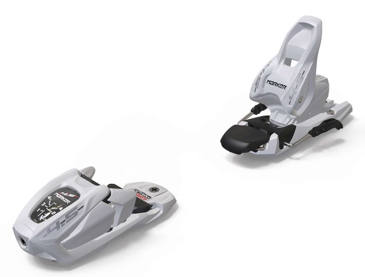 Tyrolia Junior 4.5 Ski Binding - White plastic binding with black straps and silver screws.